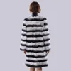 Women's Fur Faux Hight Quality Real Rex Rabbit Coat Winter Lady Long Style Jacket Women Fashion Warm Outerwear 221006