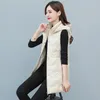 Women's Vests 0461 Black Red Green Khaki Hooded Vest Waistcoat Women Zipper Slim Down Cotton Outerwear Vest Coat Femme Warm Sleeveless Jacket 221007