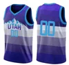 Mens Womens Womens Youth Utah''Jazz''custom 00 Clarkson Mike 11 Conley Rudy 22 Gay Collin 2 Sexton 23 Lauri Markkanen 농구 ​​유니폼