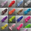 Urok bransolety 12pcs/LOT Rainbow Colour ręcznie robione bransoletki różańcowe dla kobiet mężczyzn Pletające łańcuchy sznurkowe Bieć Moda Simp dhe6p