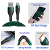 100W USB Type C laddningstelefonkablar 6A Snabb laddare extra lång hållbar nylonflätad sladd för Samsung S20 Huawei Xiaomi