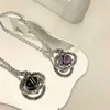 Colliers d'or saturn noir violet anime nana manga planète cristal pendant chaîne de pull à la mode