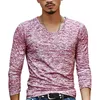 Mens TShirts Men Casual T Shirts Long Sleeve Print Tops V neck Slim Tees Shirt Summer Clothing Fashion Tshirt Oversized Undetshirts 221007