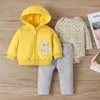 Clothing Sets Baby Girls Boys Clothes Long sleeves Hoodies Tops Coats Pants Bodysuits Spring Winter 3PCS born Girl 221007