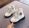 Boots Autumn/Winter Children Boys Girls Leather Plush Fashion Waterproof Non-slip Warm Kids Shoes 21-30 221007