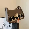 HBP Beliebte Textur karierte kleine Tasche Damen 2023 neue Mode vielseitige Ins Texturi einzelne Schulter-Diagonaltaschen kleine quadratische TascheI