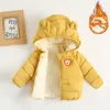 Manteau en duvet Bébé Hiver Filles Fourrure À Capuche Dessin Animé Ours Manteaux Vêtements Chauds Enfants Enfants Fille Winterjas Veste Parka 1 2 3 4 5 Ans 221007