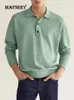 Erkek Polos Erkek Loungewear Katı Üstler İlkbahar Sonbahar Çarpışma Yaka Uzun Kollu Erkek Polo Gömlek Düğmesi Sokak Giyim Damlası 221006