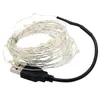 Strängar 10 m 100LED USB Koppartrådsträngslampor Holiday Waterproof Fairy Light Garden Xmas Party Wedding vardagsrum inomhusdekoration