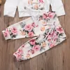 Vêtements Ensembles Marque Infant Toddler né Bébés Filles Floral Outfit Vêtements Survêtement À Capuche Tops Leggings Pantalon Bandeau 3 Pcs Ensemble 221007