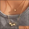 Collares colgantes Moda Mtilayers 3 capas Estilo bohemio Estrellas Colgantes Gargantilla Collar de mujer Joyería Regalo Collares pendientes Gota de Dhlao