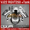 OEM Fairings Tank voor Suzuki RGV250 SAPC VJ22 RGVT250 RGV-250 VJ 22 160NO.141 RGV RGVT 250 CC 90 90 91 92 93 94 95 96 RGVT-250 1990 1990 1990 1991 1993 1995 1996 1996 Witgrijs grijs