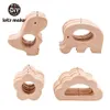Baby Teethers Toys Let'S Make Wooden Teethers Original Beech Wood Pendant With Hold Bpa Free Teething Chips Teether Rattle Sensory Diy Accessories 221007