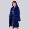 Women's Fur Faux Hight Quality Real Rex Rabbit Coat Winter Lady Long Style Jacket Women Fashion Warm Outerwear 221006