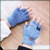 Fingerless Gloves Knitting Er Type Glove Mti Colors Thickening Keep Warm Button Fixed Design Half Finger Gloves Fashion Mens Outdoor Dhcd6