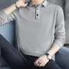 Men's Polos Personalized Customize men polo shirt long sleeve advertising shirt A1294 white grey black navy blue polyester spandex 221006