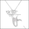 Colliers de pendentif Sirène pendentifs Collier alliage sier placage clavicar charms femmes colliers en strass