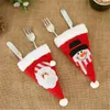 Christmas Decorations And Year Decoration Cutlery Bag Santa Claus Reindeer Tableware Holder Home Party Dinner Tabl