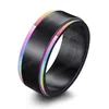 Fashion Simple Colorful Stainless Steel Spinner Ring for Women and Men Vinatge Wedding Jewelry Gifts