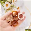 Band Rings Korea Aesthetic Colourf Resin Acrylic Band Rings Set For Women Geometric Round Girl Temperament Jewelry Gifts 87 D3 Drop D Dhvgv