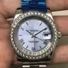 Luxury Mens Mechanical Watch Automatic Log Pearl White Double Calendar Geneva Es for Men Swiss Wristwatches
