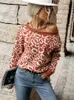 Damesbreien Tees dames vintage luipaard herfst winter trui dames tops vol mouw gebreide trui pullovers truien vrouwen vrouwelijke pull brear 221007