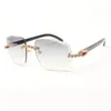 Blue bouquet Diamond Buffs Sunglasses 3524014 with Natural black textured buffalo horn legs and cut Lens 3.0 Thickness