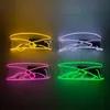 Andere evenementenfeestjes Disco Led Luminous Glasses El Wire Neon Light Up Visor -bril Bar Eyeware voor Halloween Christmas Feesten 221007