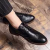 Plain brogue oxford shoes carved punch men's lace up simple fashion formal casual shoes large sizes 38-47