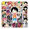 Autocollants One Piece pour bouteilles d'eau, 56 pièces, dessin animé Luffy, pour enfants, adolescents et adultes