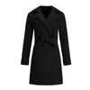 Womens Wool Blends Cutufly Office Lady Woolen Coat Jackets Warm Atualmente, com cinto para festa de rua de festa ao ar livre colarinho de turamente sobretudo longa inverno 221007