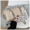 Evening Bags 2022 Trendy High-quality Ladies Pearl Chain Shoulder Bag Fashion Hand-held Handbag Messenger Hand Cylinder