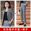 Pontas de duas peças femininas Negócios femininos Ternos femininos Entrevista frontal Macicless Pant Formal Women Blazer Conjunto feminino 2 peças