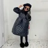 Down Coat Baby Girl Korea Style Cotton Jacket Children Puff Sleeve Long Outerwear Kids Winter Fashion Loose Coats Trench 4 14Y WZ427 221007