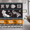 Rideaux de douche Dessin animé Animal Girafe Zebrasta Rideau Mandala Fleur Encre Koi Sakura Bain Boho Maison Salle de Bain Décor Tissu Crochets