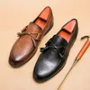 Vintage Old Oxford Shoes Pointed Toe Punch Carved Fringe One Stirrup Men's Fashion Formal Casual Shoes Various Sizes 38-47