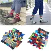 Chaussettes classiques décontractées pour hommes, haute qualité, Puzzle de couleurs, robe de soirée d'affaires, en coton, 221007