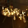 Strings 1.5M 10LED 6m 30 LED Solar Christmas Lights 8 Color Waterproof Water Drop Fairy String For Outdoor Garden