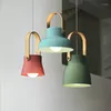 Pendellampor nordiska 3 st trä café belysning fransk barn modern restaurang bar hängande lampa fast trä ljuskrona diy luster e pendentes