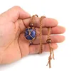 Natural Crystal Stone Pendant Necklace Net Bag Hand Woven Necklaces Yoga Energy Stone Adjustable