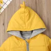 Down Coat Lioraitiin 1 7years Çocuk Toddler Bebek Kız Boy Hoodie Zipper Sıcak Ceket 3D Dinozor Dış Giyim 221007