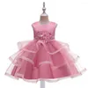 Girl Dresses Flower Bridesmaid Dress For Elegant Princess Evening Children's Party Wedding Kids Vestidos