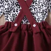 Наборы одежды 0 24 м леопард, рожденные детскими девочками, наборы одежды осень весны с длинным рукавом оборки костюмы костюмы 221007