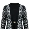 Женская футболка Ytl Women Chic Leopard Blouse для работы плюс размер модная лоскутная рубашка.