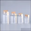 Storage Bottles Jars Frosted Plastic Cosmetic Bottles Containers With Cork Cap And Spoon Bath Salt Mask Powder Cream Packi Bdesybag Dhz6B