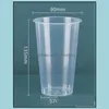 Disposable Cups Straws Beverage Cold Drink Plastic Cup Fruit Juice Commercial Disposable Milk Tea Pp Frosted Transparent P Bdesybag Dhnis