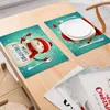 Tafelmatten Kerst Snowman Print Kitchen Placemat 42 32 linnen stof servetten Eenvoudig design serviesgereedschap