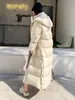 Mulheres no Down Down Parkas X Jaqueta de inverno com capuz feminino de parka parka quente grossa de algodão casaco feminino fêmea de moda de moda 221007