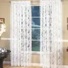 Rideau Dentelle Floral Porte Fenêtre Chambre Drapé Panneau Voile Tulle Écharpe Transparente Cantonnière