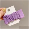 Hårklämmor Barrettes Wholesale Colorf Fabric Pleated Rectangar Barrettes Womens Hair Jewelry Trim Edge Clip Back Of Bange Mjfashion DHZB2